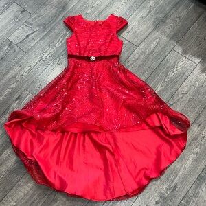 Rare Editions Red Sequin High Low Party Dress Up 7